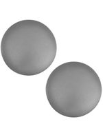 Kit 02 Assentos Redondo Banqueta Cadeira Estofados Poltronas H02 Corino Cinza 30 Cm - Lyam Decor