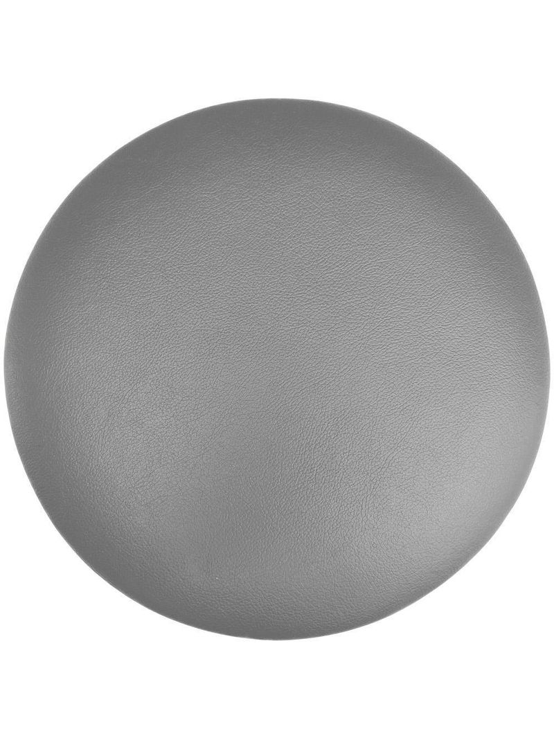 Kit 02 Assentos Redondo Banqueta Cadeira Estofados Poltronas H02 Corino Cinza 30 Cm - Lyam Decor