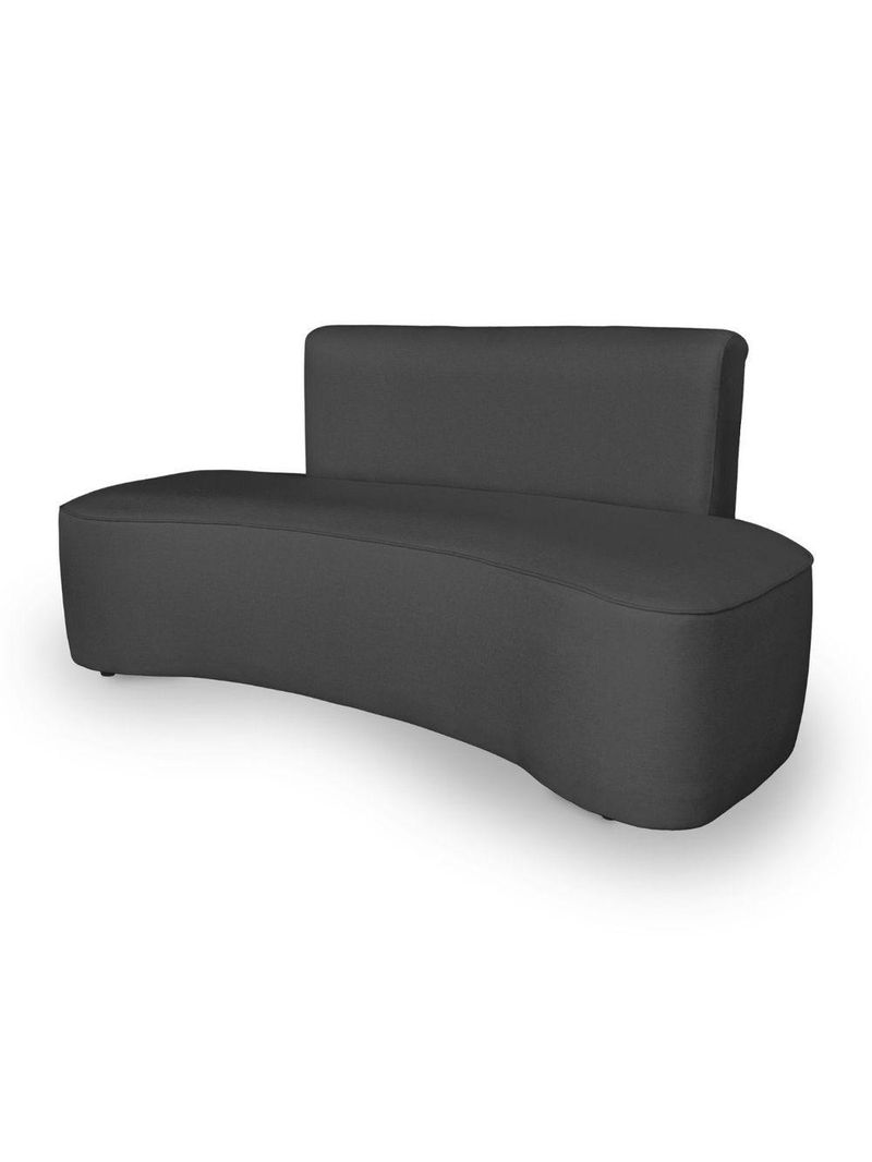 Sofá Feijão Orgânico Curvo 3 Lugar Suede Sala Contemporânea Cor:cinza Escuro