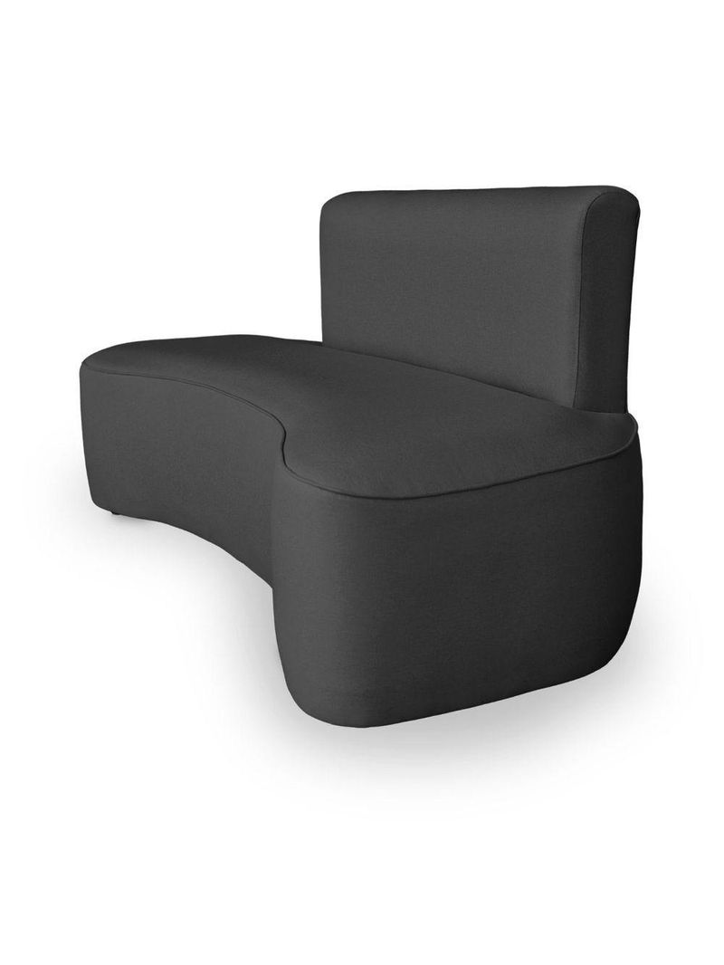 Sofá Feijão Orgânico Curvo 3 Lugar Suede Sala Contemporânea Cor:cinza Escuro