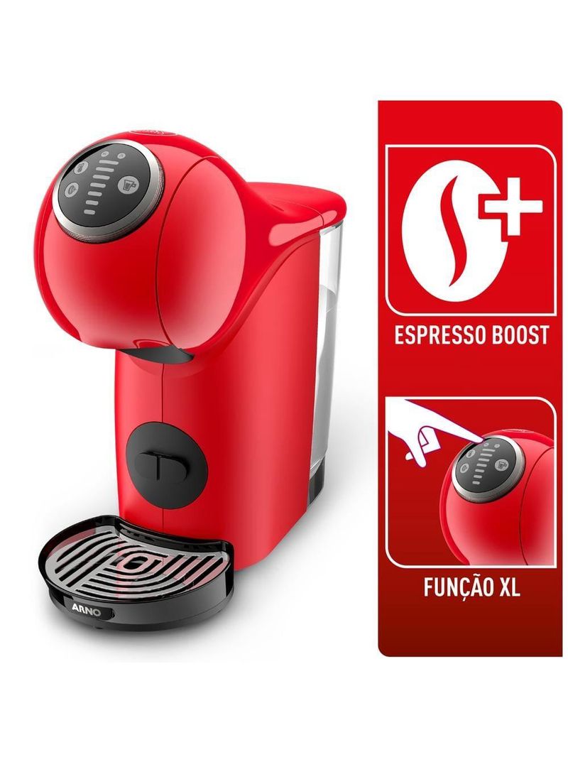 Cafeteira expresso arno dolce gusto genio s plus multibebidas - vermelha