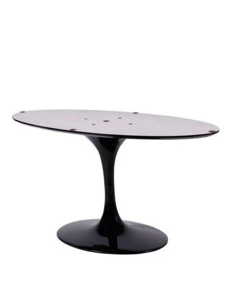 Base De Mesa De Jantar Saarinen Oval Para Tampo De 244x137 Cm Preta