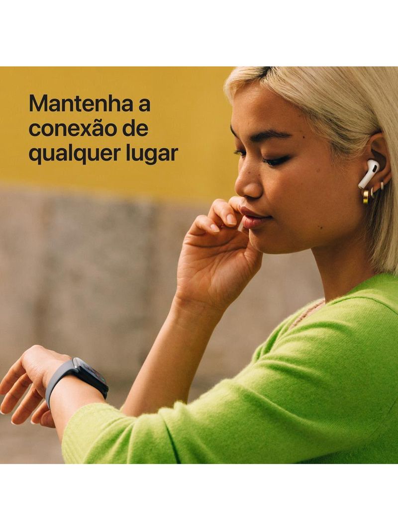 Apple watch se 3 gps+ cellular 44mm pulseira esportiva m/g meia-noite