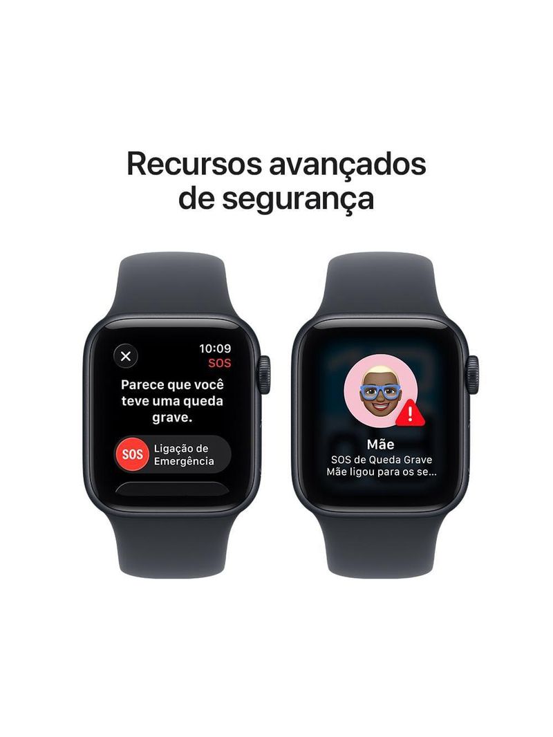 Apple watch se 3 gps+ cellular 44mm pulseira esportiva m/g meia-noite