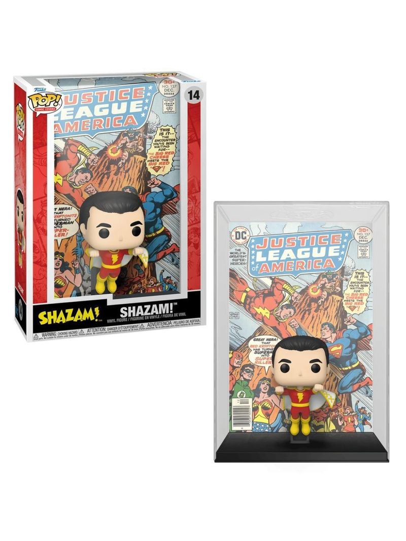 Boneco funko pop! comc cover - liga da justiça da américa: shazam!