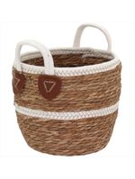 Cesta fibra natural 3 peças 28x33x33cm gs