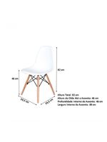 Conjunto Mesa De Jantar Eames Eiffel Redonda 110cm Tampo De Madeira Branco + 5 Cadeiras Brancas