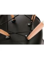 Conjunto De Mesa De Jantar Eames Eiffel Redonda 120cm Tampo De Madeira Preto Com 4 Cadeiras Pretas