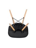 Conjunto De Mesa De Jantar Eames Eiffel Redonda 120cm Tampo De Madeira Preto Com 4 Cadeiras Pretas