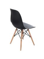Conjunto De Mesa De Jantar Eames Eiffel Redonda 120cm Tampo De Madeira Preto Com 4 Cadeiras Pretas