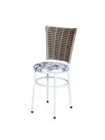 4 Cadeiras Branca Para Mesa Hawai Avelã Assento Floral Branco