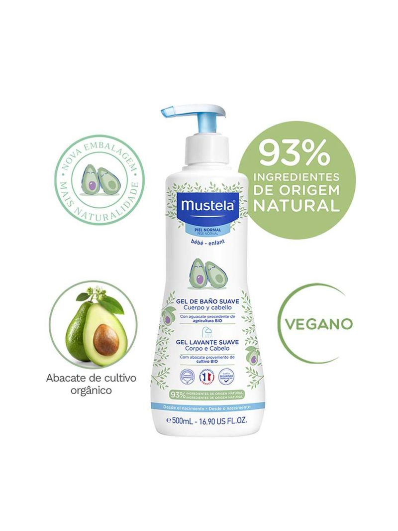 Gel lavante mustela corpo e cabelo