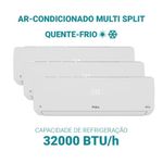 Ar Condicionado Tri Split Philco 32000 BTUs (HW 3x12K) Quente e Frio Inverter 220V R32 PAC32QV