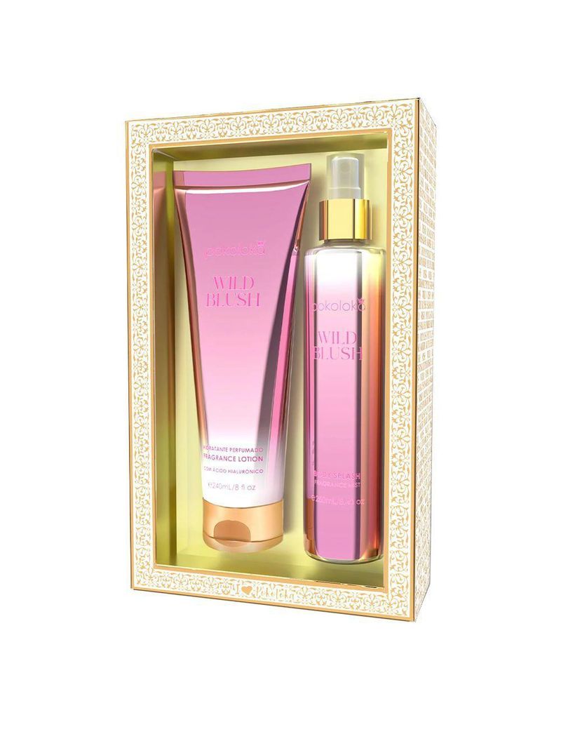 Pokoloka Kit Loção Body Splash Wild Blush 250ml + Body Lotion 240ml