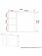 Espelheira Banheiro 80cm 1 Porta Cr10116 Amêndoa-branco