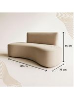 Sofá Feijão Orgânico Curvo 3 Lugar Suede Sala Contemporânea Cor:cinza Escuro