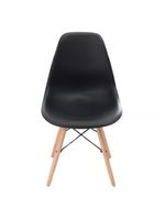 Conjunto De Mesa De Jantar Eames Eiffel Redonda 120cm Tampo De Madeira Preto Com 4 Cadeiras Pretas