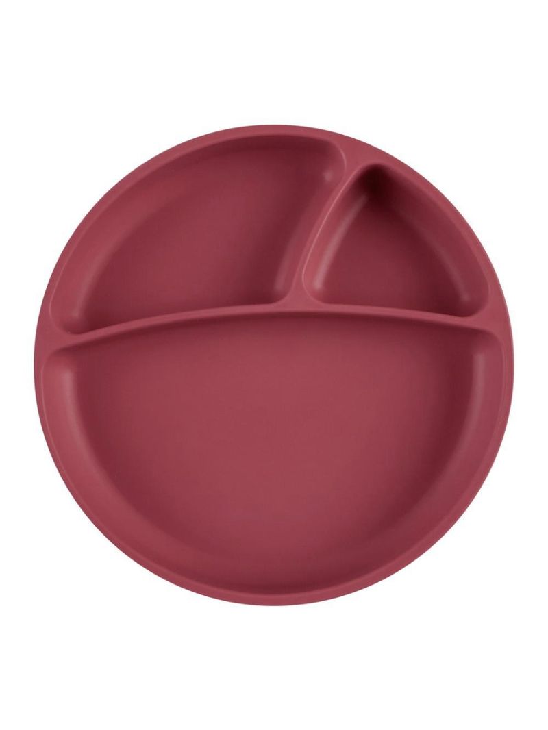 Prato infantil de silicone com divisórias e sucção portions velvet rose - minikoioi