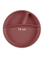 Prato infantil de silicone com divisórias e sucção portions velvet rose - minikoioi