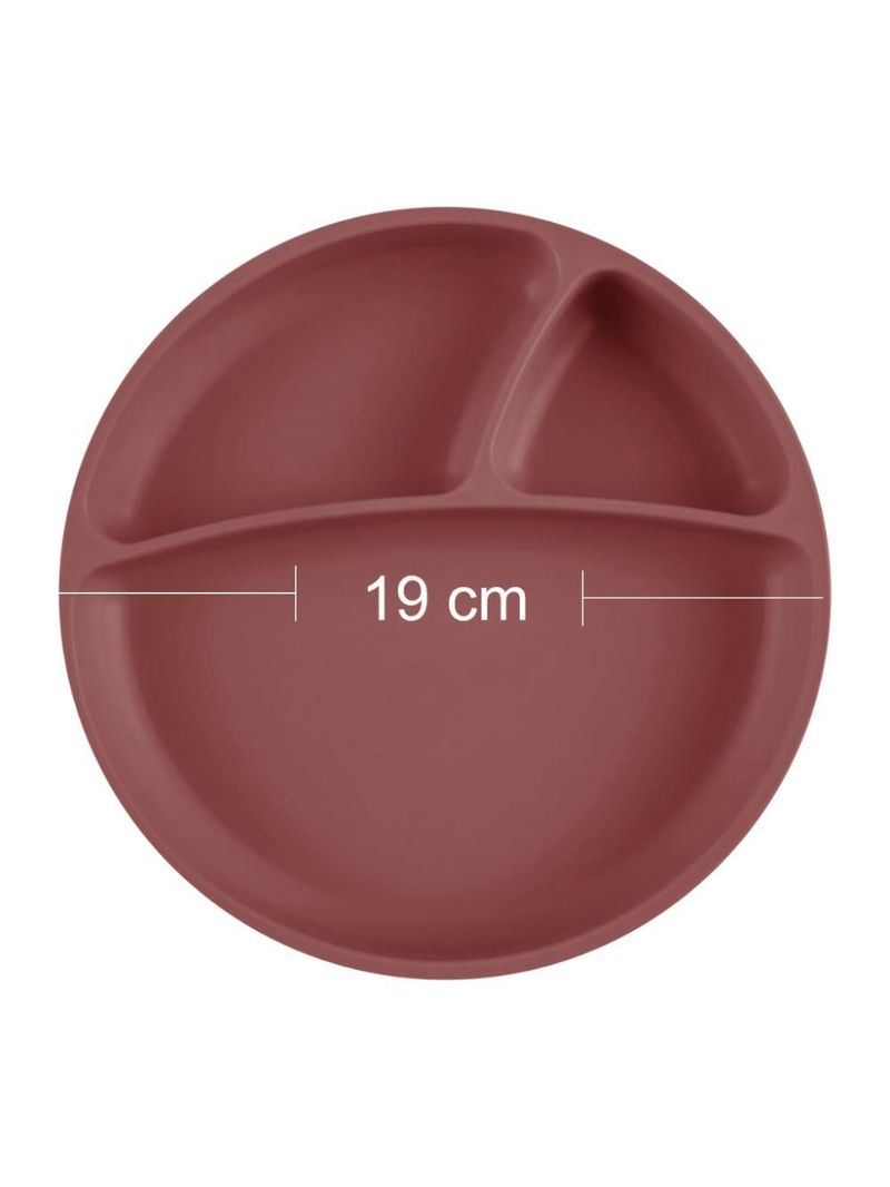 Prato infantil de silicone com divisórias e sucção portions velvet rose - minikoioi