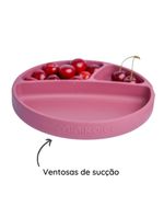 Prato infantil de silicone com divisórias e sucção portions velvet rose - minikoioi
