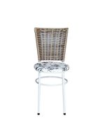 4 Cadeiras Branca Para Mesa Hawai Avelã Assento Floral Branco