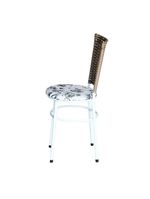 4 Cadeiras Branca Para Mesa Hawai Avelã Assento Floral Branco