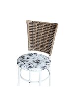 4 Cadeiras Branca Para Mesa Hawai Avelã Assento Floral Branco