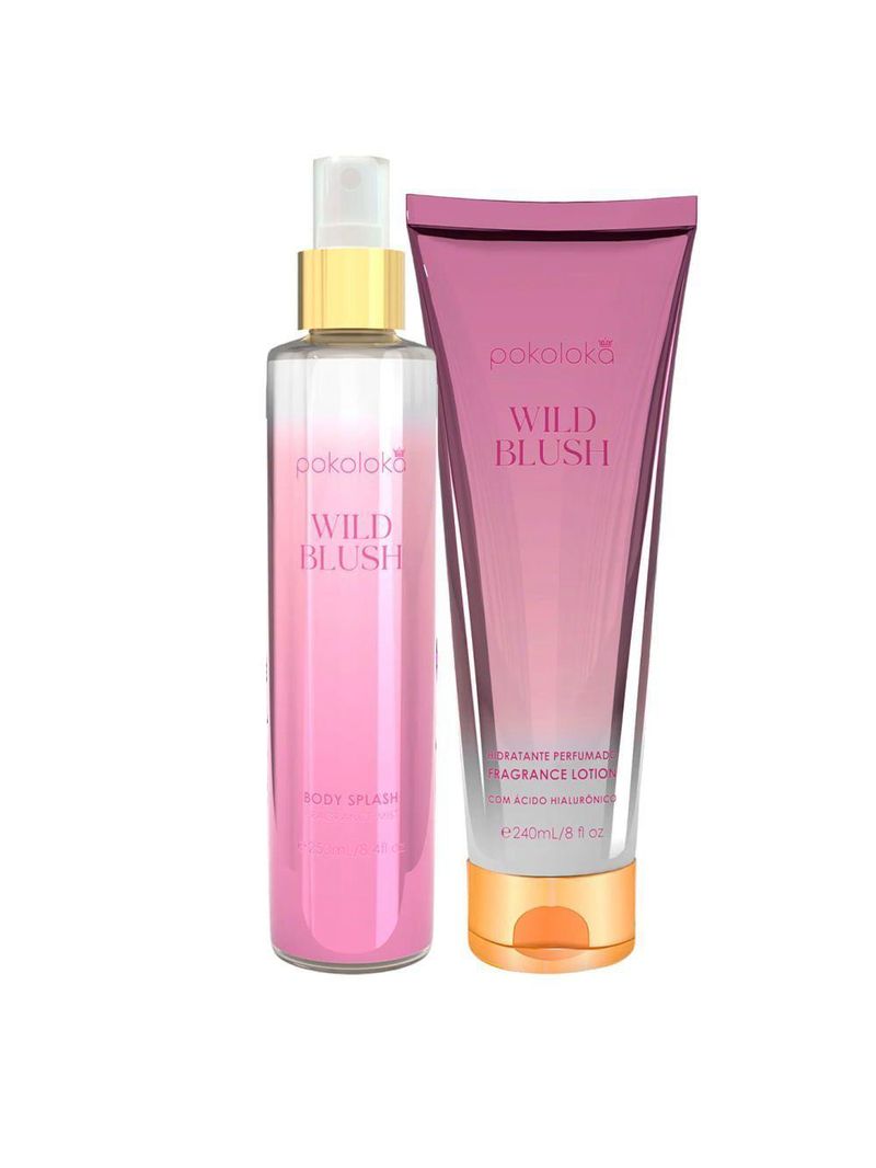 Pokoloka Kit Loção Body Splash Wild Blush 250ml + Body Lotion 240ml