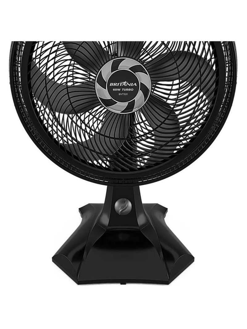 Ventilador De Mesa 30cm Bvt301 Com 6 Pás E 3 Velocidades Britânia Preto 127v