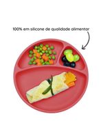 Prato infantil de silicone com divisórias e sucção portions velvet rose - minikoioi