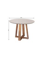 Conjunto Sala De Jantar Napole Mesa Redonda 1,2m E 4 Cadeiras - Móveis Mix Off White E Nude