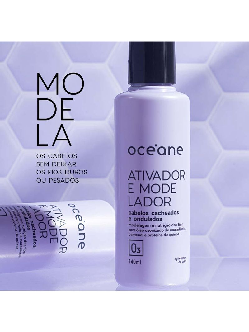 Ativador e modelador océane para cabelos cacheados