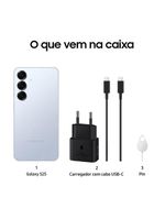 Smartphone samsung galaxy s25 5g azul 256gb, tela de 62", 12gb ram, ai inteligência artificial, ip68, processador snapdragon 8 elite e câmera tripla