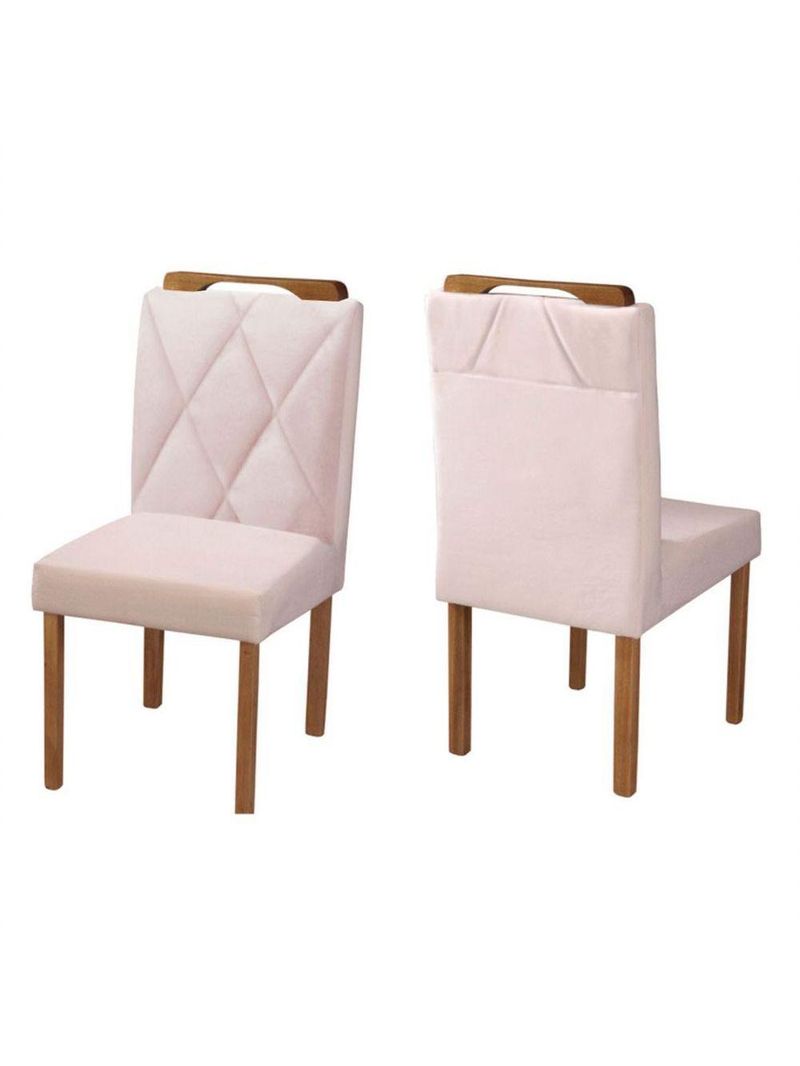 Conjunto Sala De Jantar Napole Mesa Redonda 1,2m E 4 Cadeiras - Móveis Mix Off White E Nude