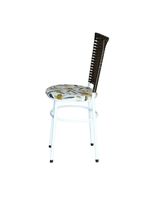 4 Cadeiras Para Mesa Branca Hawai Marrom Assento Floral Orquídea