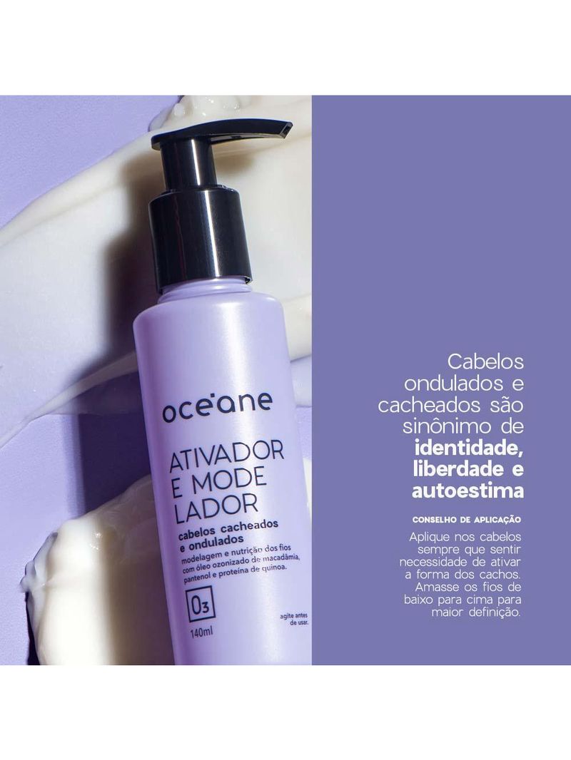 Ativador e modelador océane para cabelos cacheados
