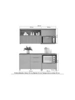 Kit Cozinha Modulada 6 Peças Marquesa 2aéreos+3balcões+1ilha C6p02 Nature Verde