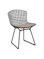 Kit 2 Cadeiras Bertoia Preta Com Assento Bege