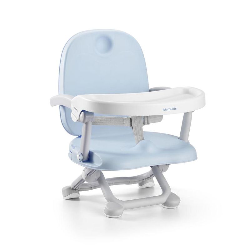 Cadeira de alimentação para bebê multikids até 15kg elevatória azul - bb107