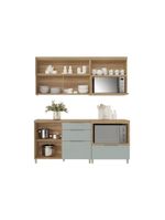 Kit Cozinha Modulada 6 Peças Marquesa 2aéreos+3balcões+1ilha C6p02 Nature Verde