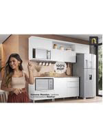 Kit Cozinha Modulada 6 Peças Marquesa 2aéreos+3balcões+1ilha C6p02 Nature Verde