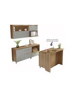 Kit Cozinha Modulada 6 Peças Marquesa 2aéreos+3balcões+1ilha C6p02 Nature Verde