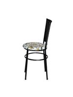 6 Cadeiras Para Mesa Preta Hawai Preto Assento Floral Orquídea