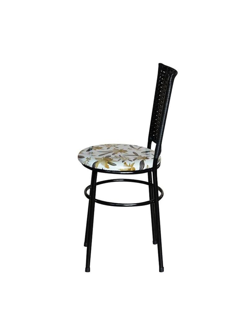 6 Cadeiras Para Mesa Preta Hawai Preto Assento Floral Orquídea