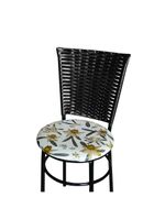 6 Cadeiras Para Mesa Preta Hawai Preto Assento Floral Orquídea