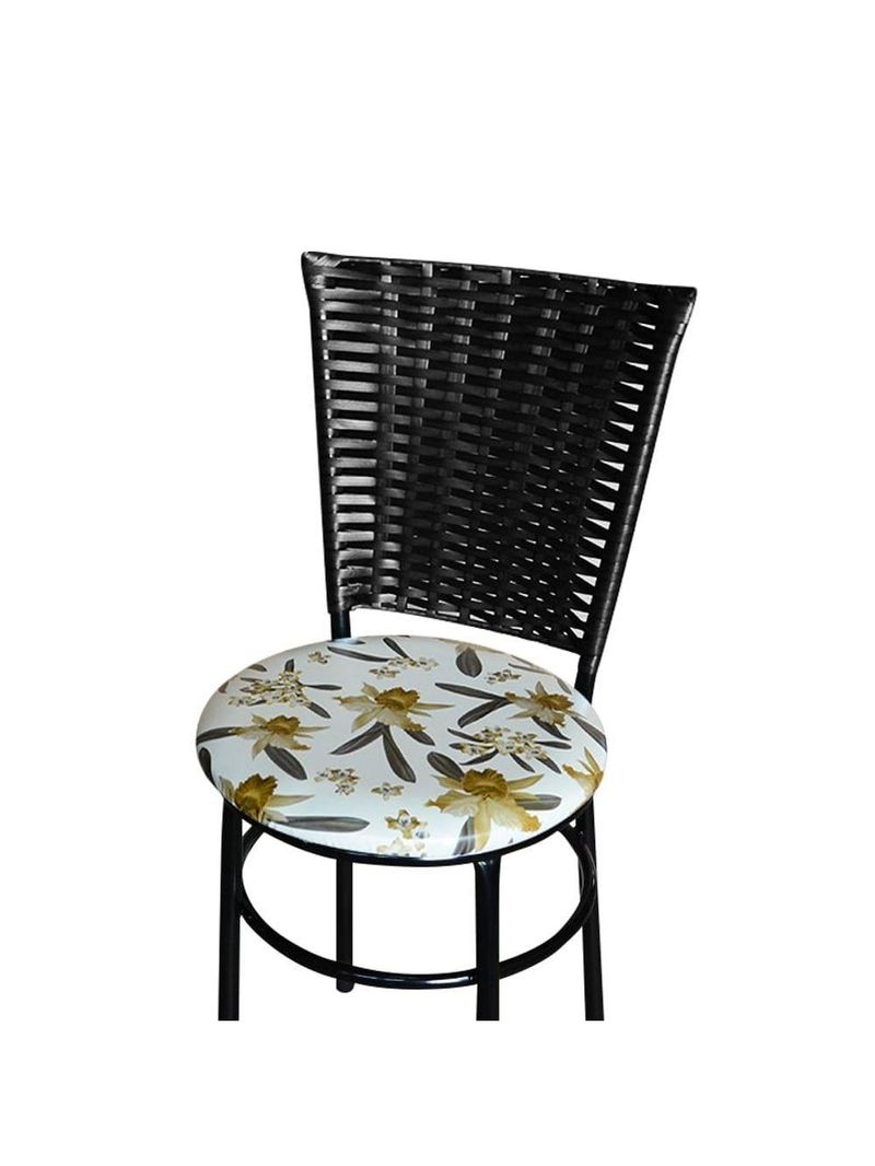 6 Cadeiras Para Mesa Preta Hawai Preto Assento Floral Orquídea