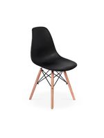 Conjunto De Mesa De Jantar Eames Eiffel Redonda 120cm Tampo De Madeira Branco Com 5 Cadeiras Pretas