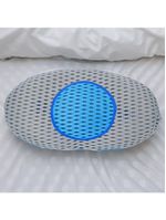 Travesseiro Apoio Lombar Curva Almofada Ortopedica Para Costas Azul