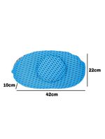 Travesseiro Apoio Lombar Curva Almofada Ortopedica Para Costas Azul